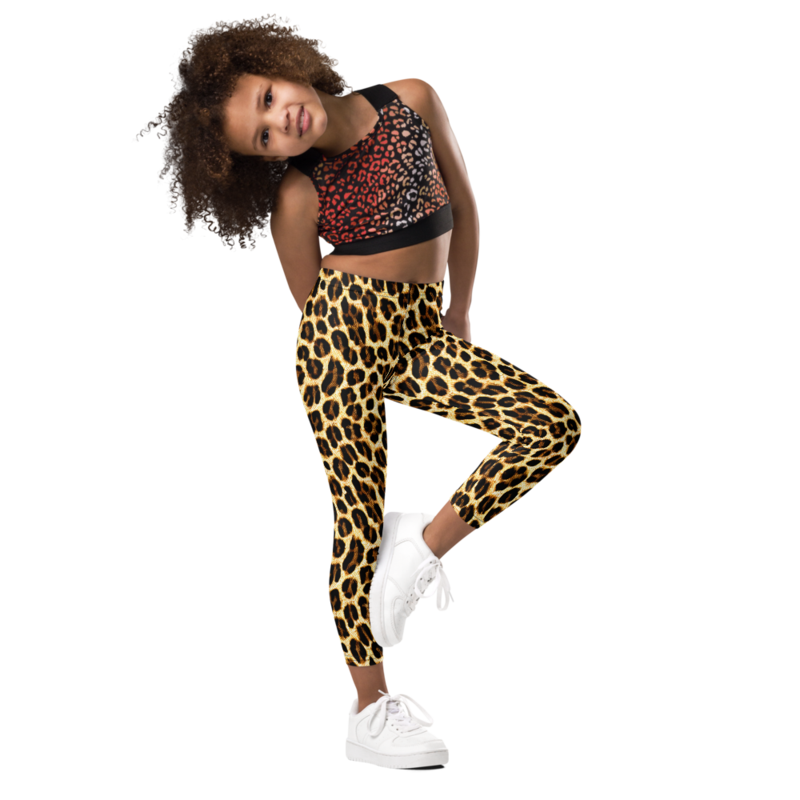 Leopard Skin Animal Print Seamless Pattern Kid's Leggings