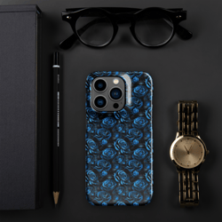 blue and black rose flowers seamless pattern snap case for iphone®