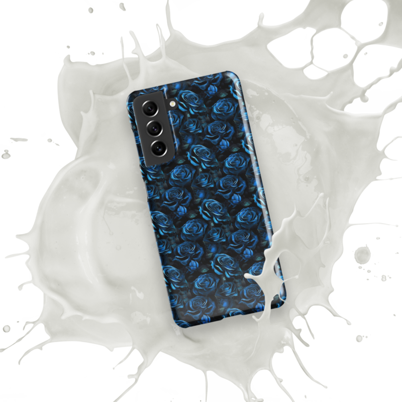Blue and Black Rose Flowers Seamless Pattern Snap case for Samsung®