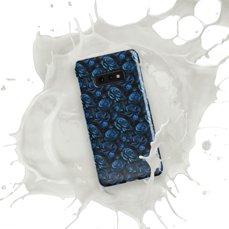 Blue and Black Rose Flowers Seamless Pattern Snap case for Samsung®