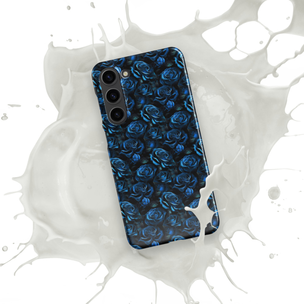 Blue and Black Rose Flowers Seamless Pattern Snap case for Samsung®