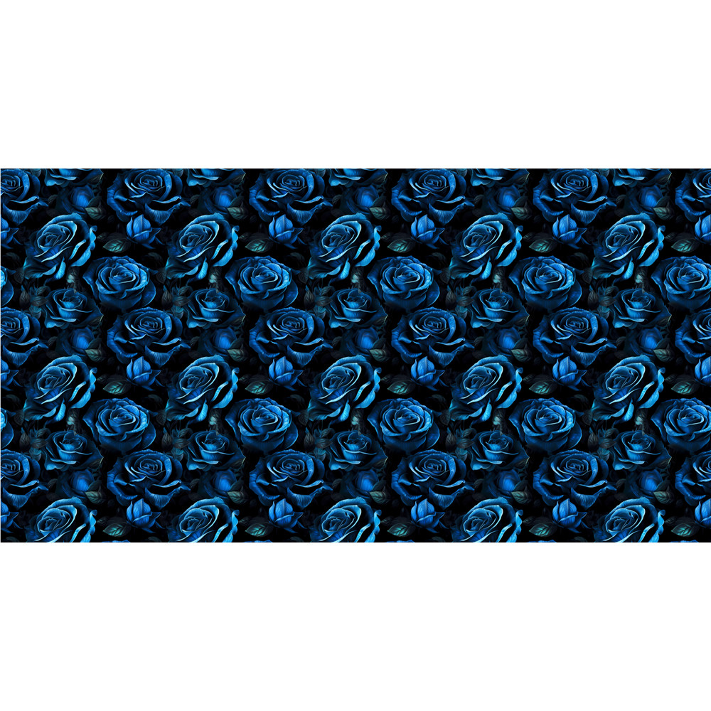Blue and Black Rose Flowers Seamless Pattern Skater Skirt