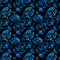 Blue and Black Rose Flowers Seamless Pattern Skater Skirt