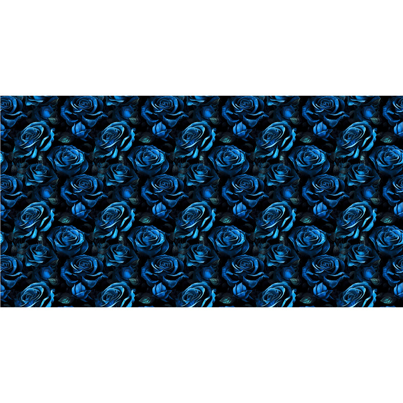 Blue and Black Rose Flowers Seamless Pattern Skater Skirt