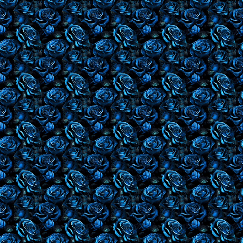 Blue and Black Rose Flowers Seamless Pattern Youth Rash Guard