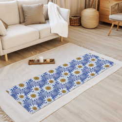 daisy flowers floral pattern yoga mat