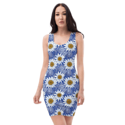 Daisy Flowers Floral Pattern Sublimation Cut & Sew Dress