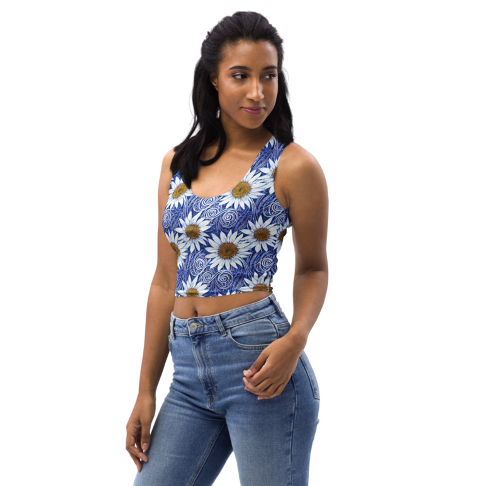 Daisy Flowers Floral Pattern Crop Top