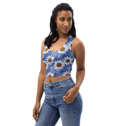 daisy flowers floral pattern crop top