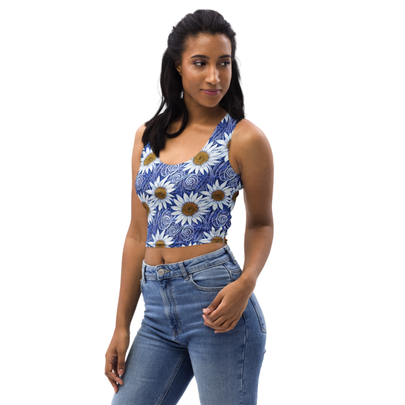 Daisy Flowers Floral Pattern Crop Top