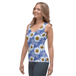 Daisy Flowers Floral Pattern Sublimation Cut & Sew Tank Top