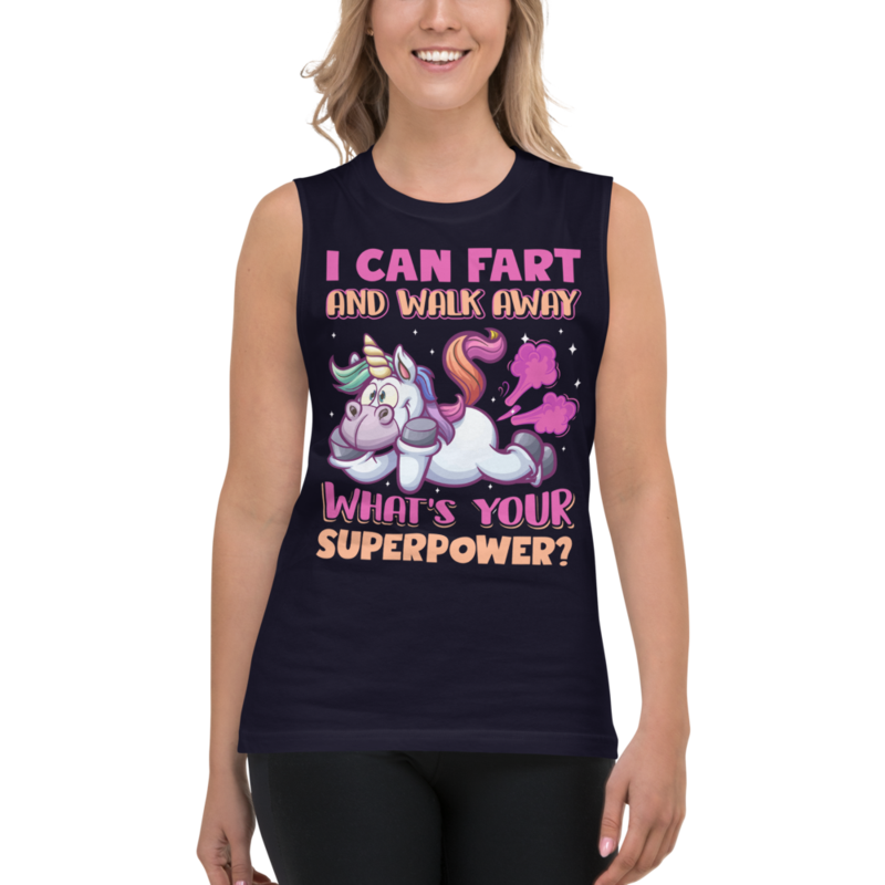 Funny Farting Unicorn Muscle Shirt
