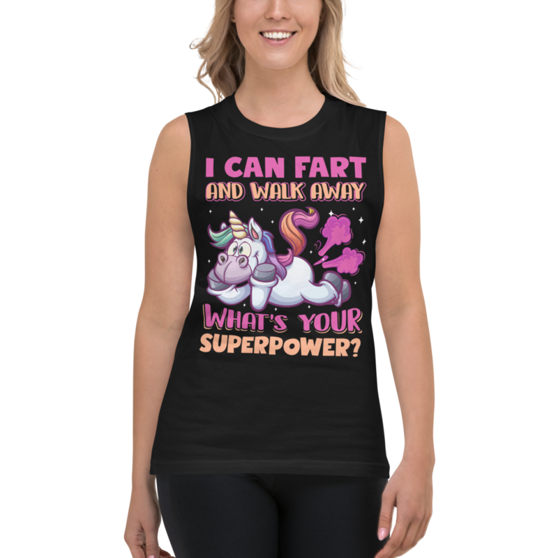 Funny Farting Unicorn Muscle Shirt