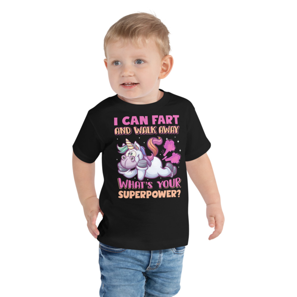 Funny Farting Unicorn Toddler Short Sleeve Tee
