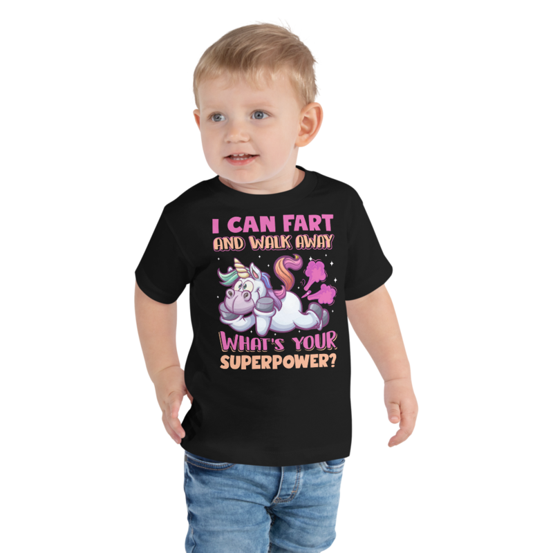 Funny Farting Unicorn Toddler Short Sleeve Tee