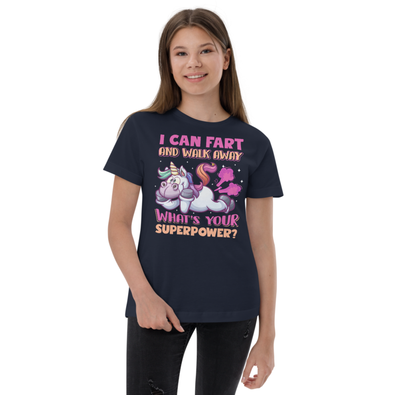 Funny Farting Unicorn Youth jersey t-shirt