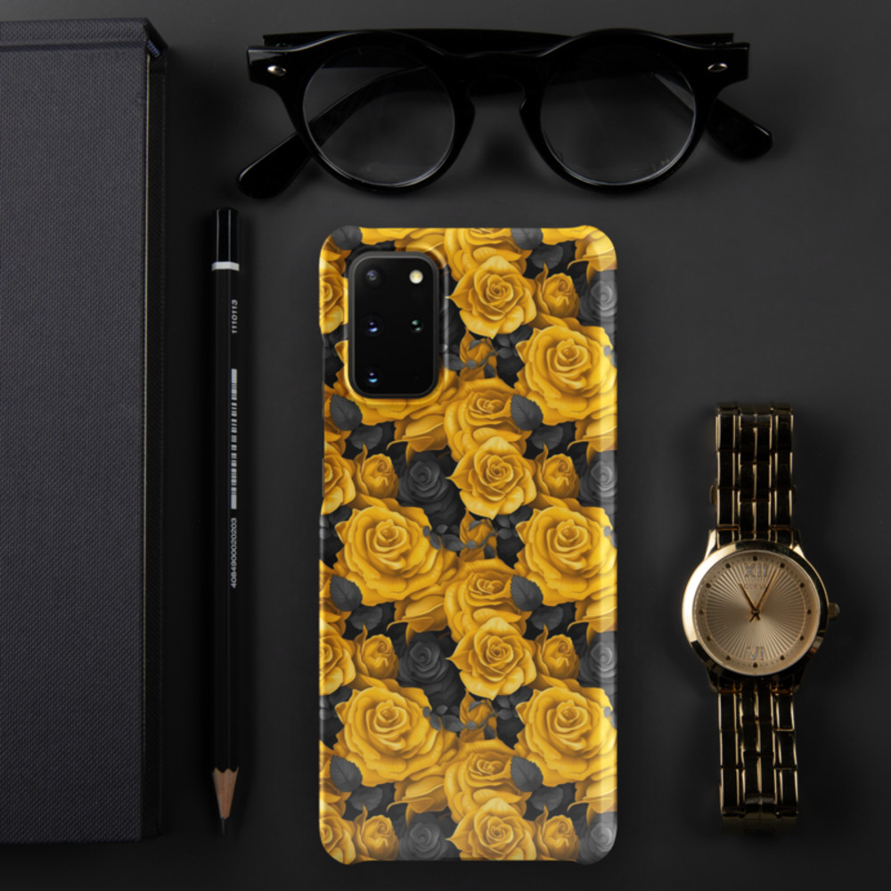 Yellow and Black Rose Flowers Seamless Pattern Snap case for Samsung®