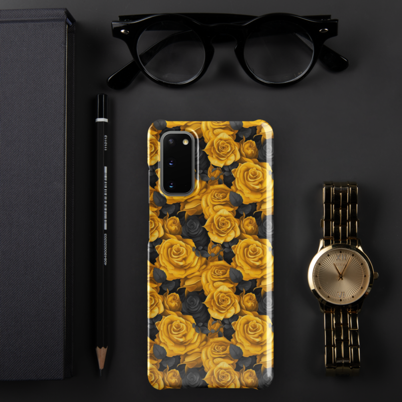 Yellow and Black Rose Flowers Seamless Pattern Snap case for Samsung®