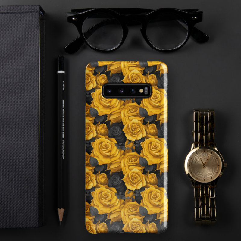 Yellow and Black Rose Flowers Seamless Pattern Snap case for Samsung®