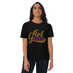 Girl Boss Rhinestone Funny Unisex organic cotton t-shirt