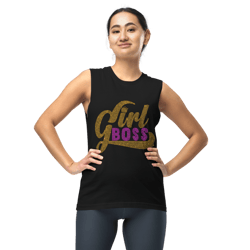 girl boss rhinestone funny muscle shirt