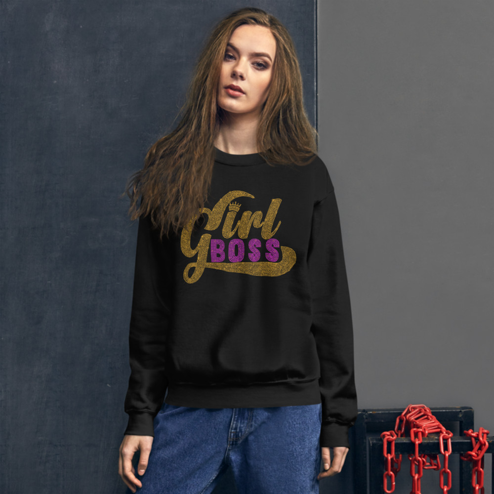Girl Boss Rhinestone Funny Unisex Sweatshirt