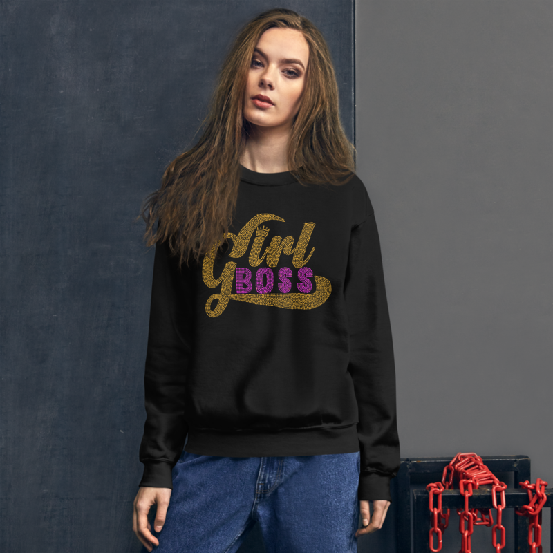 Girl Boss Rhinestone Funny Unisex Sweatshirt