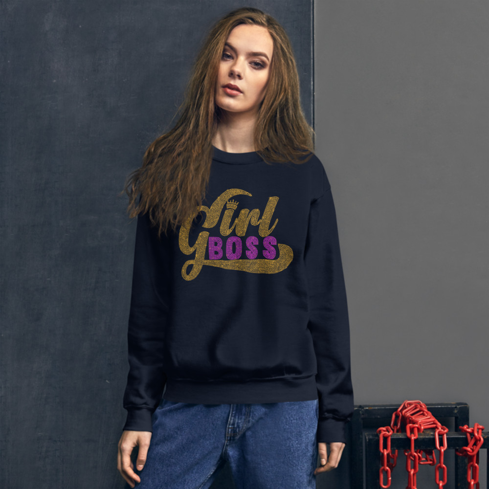 Girl Boss Rhinestone Funny Unisex Sweatshirt