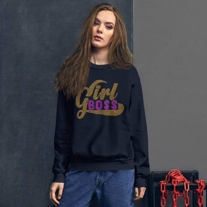 Girl Boss Rhinestone Funny Unisex Sweatshirt