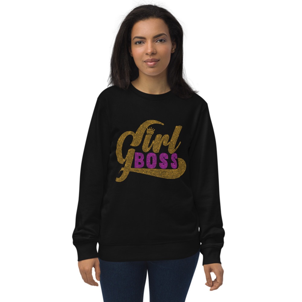 Girl Boss Rhinestone Funny Unisex organic sweatshirt