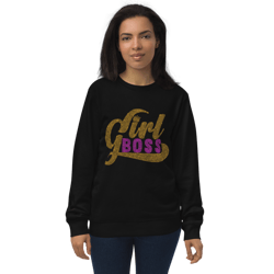 Girl Boss Rhinestone Funny Unisex organic sweatshirt