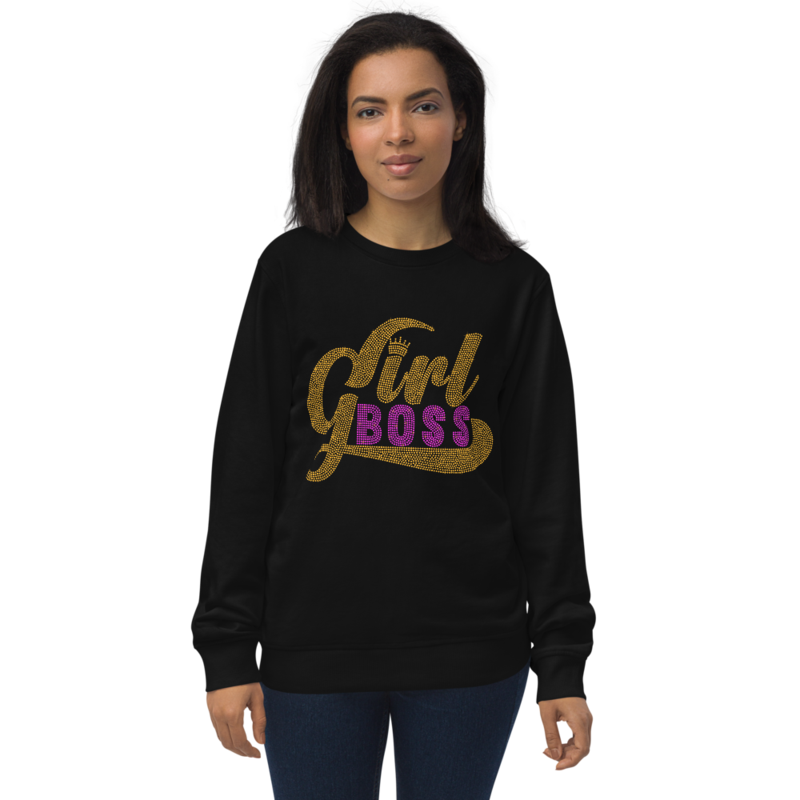 Girl Boss Rhinestone Funny Unisex organic sweatshirt