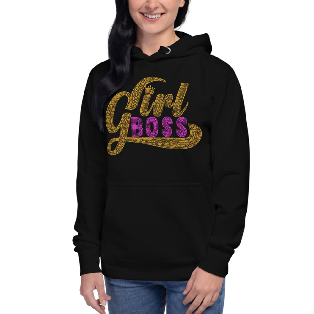 Girl Boss Rhinestone Funny Unisex Hoodie