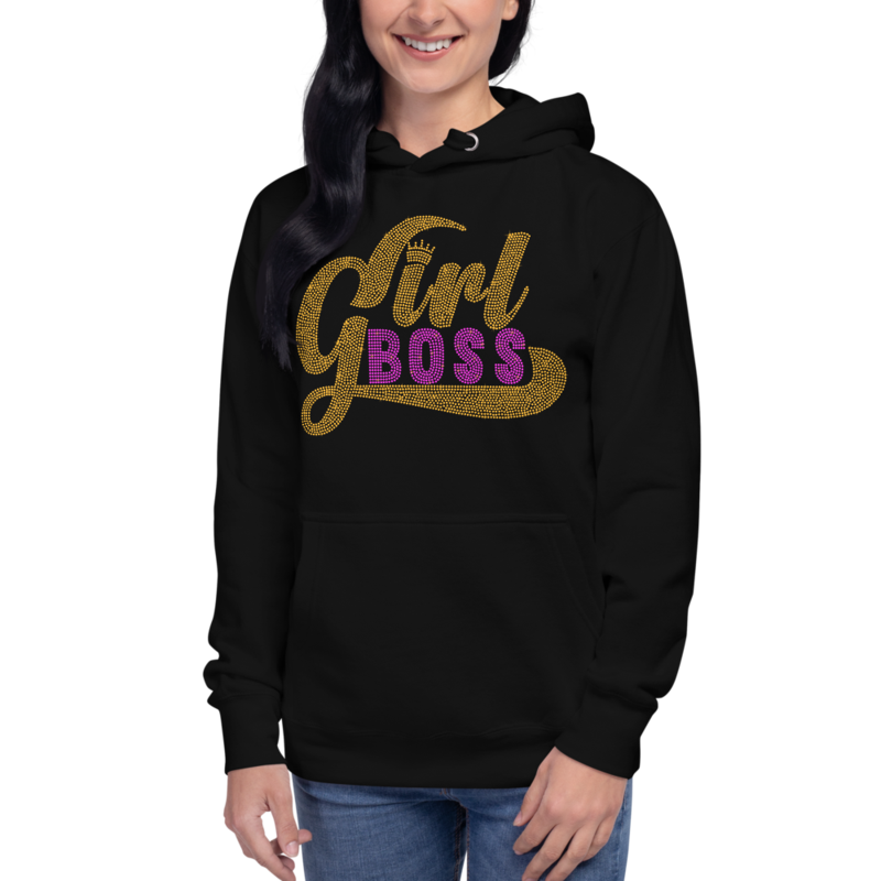 Girl Boss Rhinestone Funny Unisex Hoodie