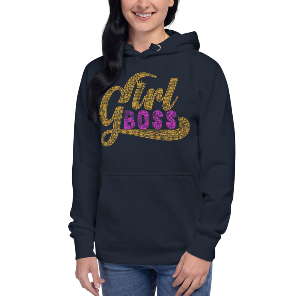 Girl Boss Rhinestone Funny Unisex Hoodie
