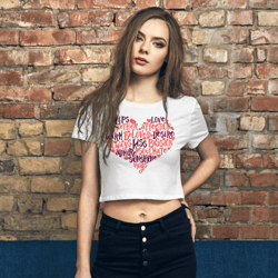 loving heart words women’s crop tee