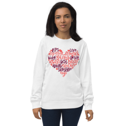 Loving Heart Words Unisex organic sweatshirt