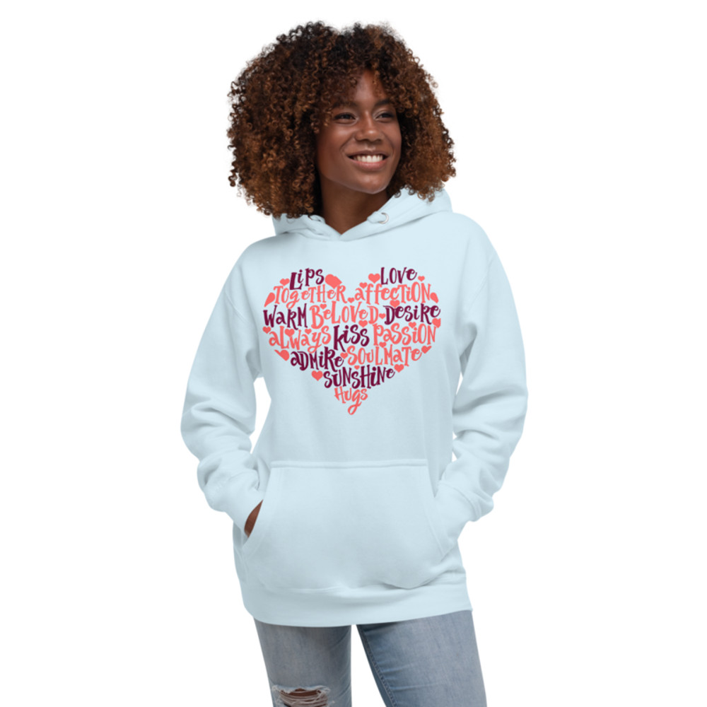 Loving Heart Words Unisex Hoodie