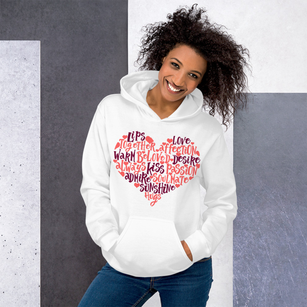 Loving Heart Words Unisex Hoodie