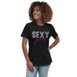 Sexy Girl Rhinestone Women's Relaxed T-Shirt