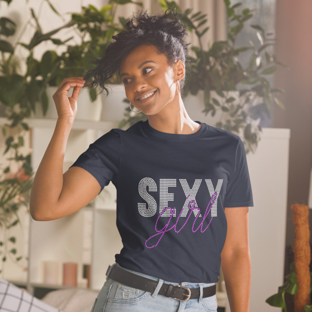 Sexy Girl Rhinestone Short-Sleeve Unisex T-Shirt