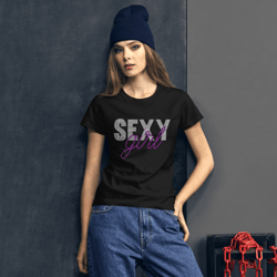 Sexy Girl Rhinestone Women's short sleeve t-shirt