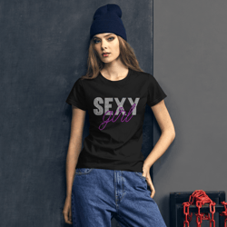 sexy girl rhinestone women's short sleeve t-shirt