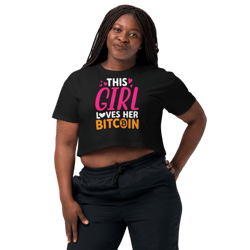 This Girl Loves Her Bitcoin Funny Women’s crop top
