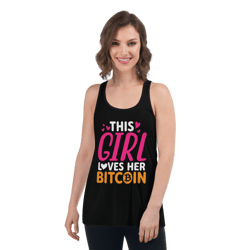 This Girl Loves Her Bitcoin Funny Women's Flowy Racerback Tank