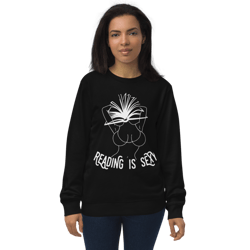 reading is sexy unisex organic sweatshirt