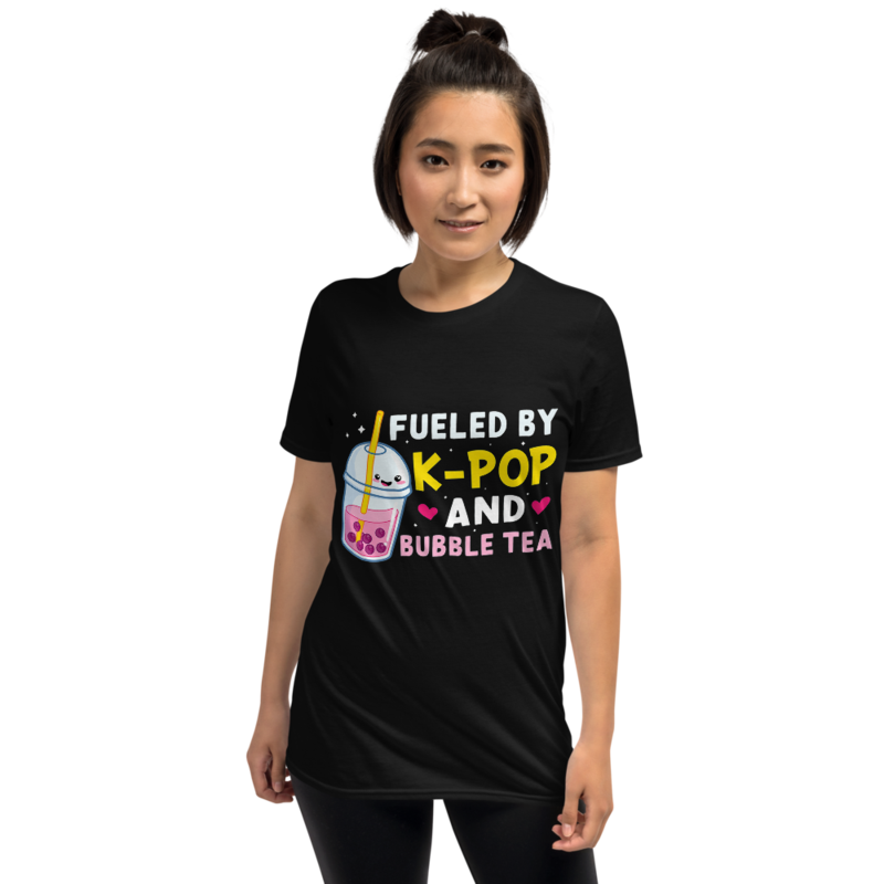 Fueled By K-Pop And Bubble Tea Anime Short-Sleeve Unisex T-Shirt