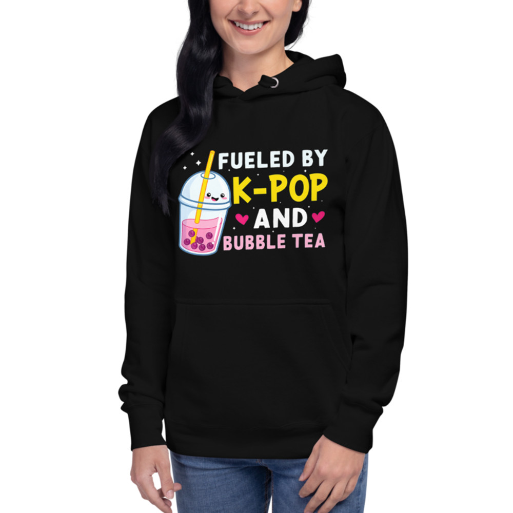 Fueled By K-Pop And Bubble Tea Anime Unisex Hoodie