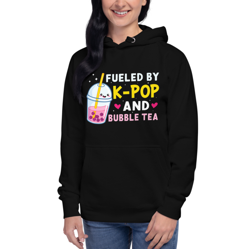 Fueled By K-Pop And Bubble Tea Anime Unisex Hoodie