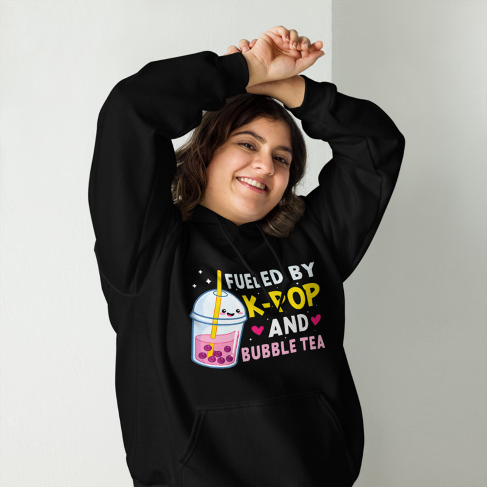 Fueled By K-Pop And Bubble Tea Anime Unisex Hoodie